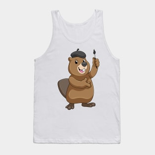 Beaver as Painter with Paint brush Tank Top